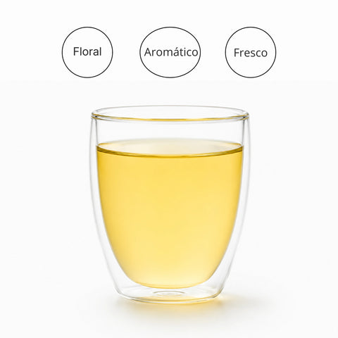 Infusión de té verde jazmín con notas florales, aromáticas y frescas