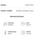 Información de origen y preparación del té Oolong Melocotón