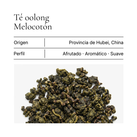 Hojas de té oolong melocotón de perfil afrutado