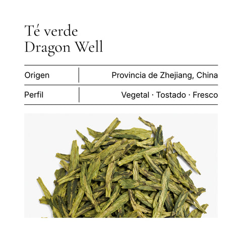 Hojas de té verde Dragon Well de Zhejiang, China